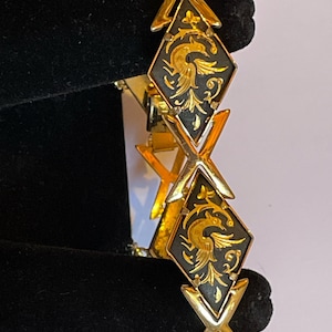 SPANISH Damascene Bracelet 6 Links with Box Clasp