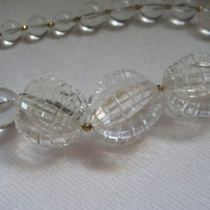 Rare Early Pauline Rader Runway Jewelry 34 Inch Long Crystal Lucite or Resin Huge Beads Necklace image 3