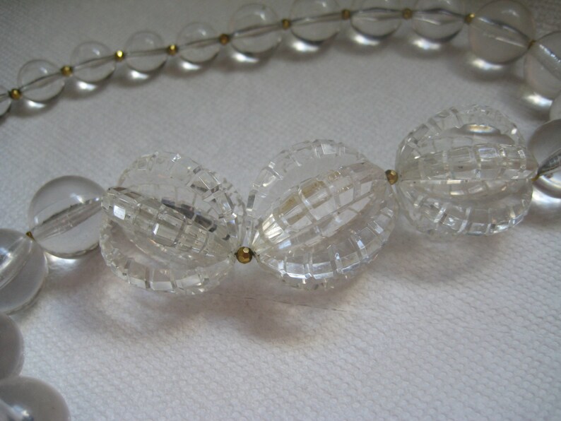 Rare Early Pauline Rader Runway Jewelry 34 Inch Long Crystal Lucite or Resin Huge Beads Necklace image 3