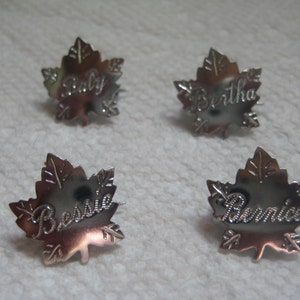 Liberty Silver Maple Leaf Name Pins Letter B
