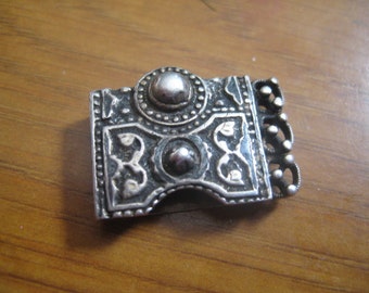 Beautiful Etruscan or Jerusalem  Unusual Sterling Slider or Pendant Marked