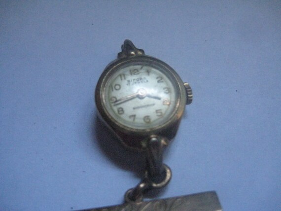 Antique Victorian 9C Bar Watch Pin with BIFORA 17… - image 3