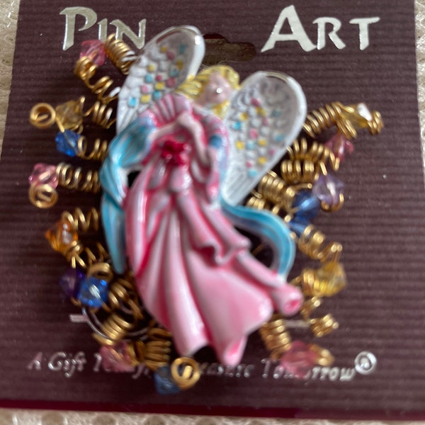 Spoontiques Pin Art Angel Pin on Original Card