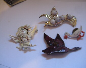 Pins for Repair Reuse Upcycle or Just Wear Cockatoo Goose Duck and Flying Bird