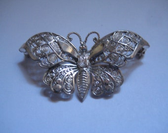 Alice Caviness Sterling Germany Filigree Butterfly Pin So Lovely