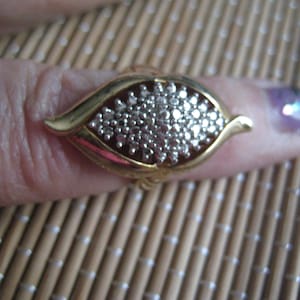CHINA Size 6.5  Gold Vermeil Marquise Shaped Ring