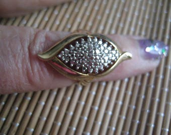 CHINA Size 6.5  Gold Vermeil Marquise Shaped Ring