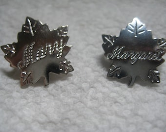 Liberty Silver Maple Leaf Name Pins Letter M