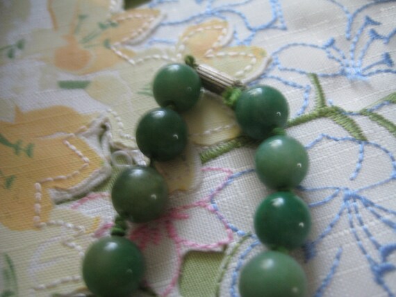 Natural Color Jade Beads Hand Tied with Silk and … - image 3