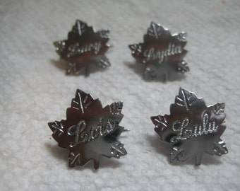 Liberty Silver Maple Leaf Name Pins Letter L
