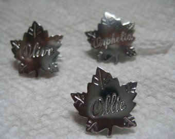 Liberty Silver Maple Leaf Name Pins Letter O