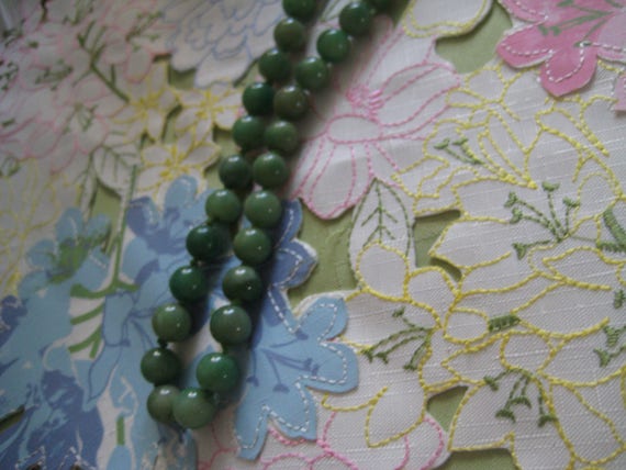 Natural Color Jade Beads Hand Tied with Silk and … - image 6