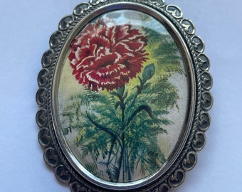Thomas Lee Mott Made in England TML Carnation Picture under Glass
