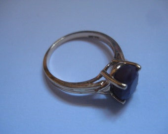 10K Purple Red Ruby Ring with Large 9x7mm Stone