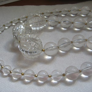 Rare Early Pauline Rader Runway Jewelry 34 Inch Long Crystal Lucite or Resin Huge Beads Necklace image 1