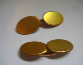 Elegant Ovals Chained Together to Form Cufflinks Marked W G C on the inside