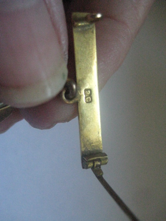 Antique Victorian 9C Bar Watch Pin with BIFORA 17… - image 4