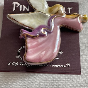 Spoontiques Ceramic Angel Pin on Original Card