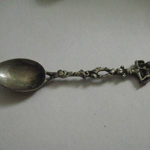 Italian Sterling Plated Pot Metal Souvenir Spoon with Winged Griffin on Demitasse Spoon