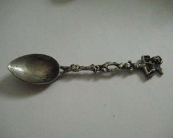 Italian Sterling Plated Pot Metal Souvenir Spoon with Winged Griffin on Demitasse Spoon