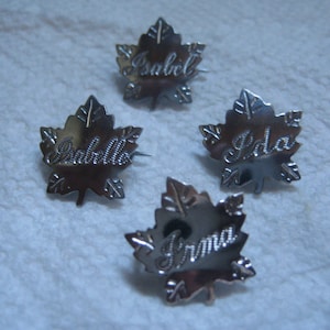 Liberty Silver Maple Leaf Name Pins Letter I