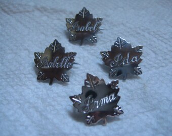 Liberty Silver Maple Leaf Name Pins Letter I