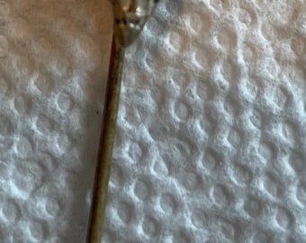 Antique 1800s Indian Chief on Arrowhead with Bow Stickpin