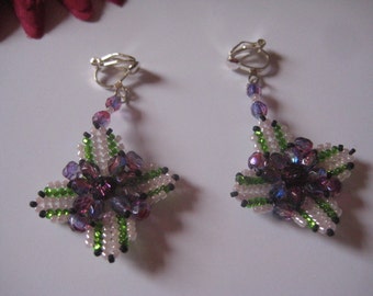 Exquisite Clipback Earrings in Floral Design Earrings by Margaret Ellison