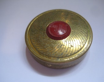 COTY NY Sub Deb Air Spun Rouge Bright in Brass Compact