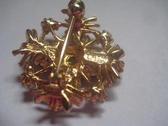 MADE IN AUSTRIA 80s Gold Plated Amethsyt Rhinesto… - image 5
