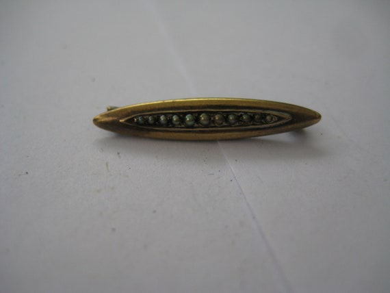 Antique Victorian 14K Marked  Bar or Lingerie Pin - image 5