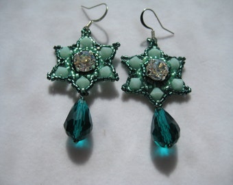 Starry Moonlight Crystal Moonlight 8mm Rhinestone  in Star Shaped Earrings by ME