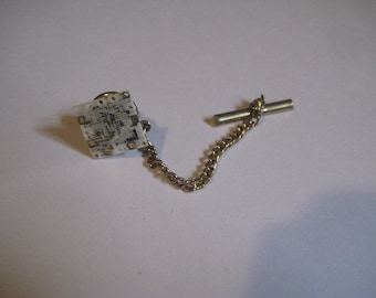 Square Shaped Circuit Board Tie Gold Tone Metal