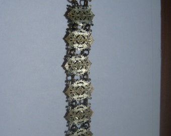 Victorian Link Bracelet with Pharoahs Fleur de Lis aand Stars and Moons