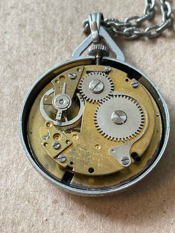 LUCERNE Ladies Pendant Watch in Silvertone Lifetime Mainspring Antimagnetic Etsy