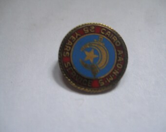 CAIRO AAONMS 25 Year Service Lapel Pin 1 10th KT Gold Filled