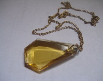 Art Deco Lavalier or Topaz Diamond Shape with Bottom Cut Off