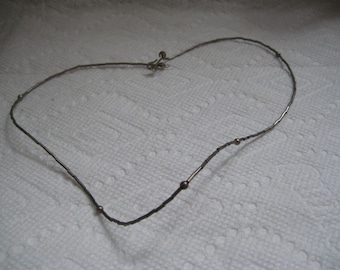 19 Inch Liquid SilverNecklace with Silver Beads 3mm in Diameter