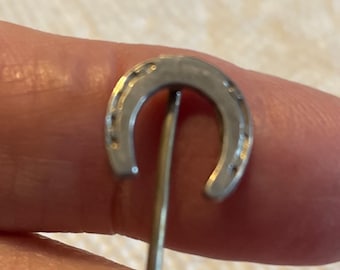Antique Victorian Horseshoe Stickpin in Sterling Silver