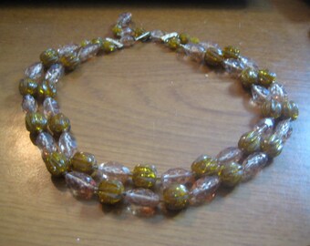 W. German 2 Stand Adjustable Necklace in Shades of Topaz with Sparkles