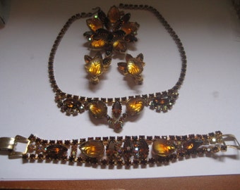 DeLizza & Elseter aka JULIANA Full Demi of Topaz Smoked Topaz and Molded Glass Rhinestones