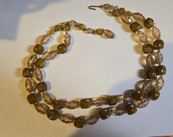 W. German 2 Stand Adjustable Necklace in Shades of Topaz with Sparkles