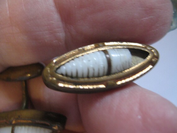 Victorian Brass Cufflinks: Stylized Sun Design, R… - image 2