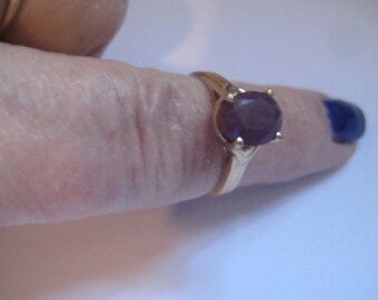 10K Purple Red Ruby Ring with Large 9x7mm Stone