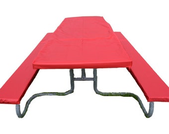 Stays On!  Picnic Table Cover - Reusable Water Resistant Rip Stop Nylon