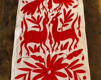 手刺繍のオトミテーブルランナー：メキシコの民芸品の装飾 - Etsy 日本