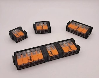 Modulare WAGO 221 Halterung | Klemmenhalter für 221-412, 413, 415 | Organizer für Elektrik & DIY Projekte | Stecksystem