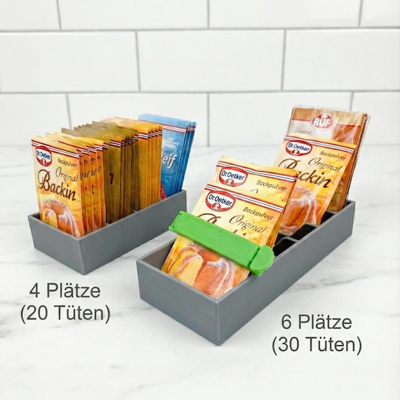 Ttchen-Organizer fr Backpulver & Vanillezucker | Ordnungssystem fr die  Backschublade | 3D-Druck Kchenhalter | Kompakt - Etsy sterreich