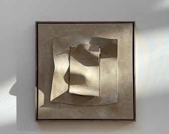 Textured Clay Wall Art, Minimalist Sculptural Painting, Custom Made