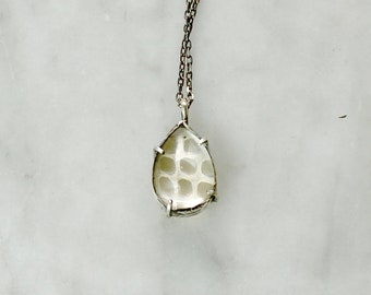 SMALL Snakeskin Looking Glass Pendant  |||  Real Glass Snake Shed Necklace